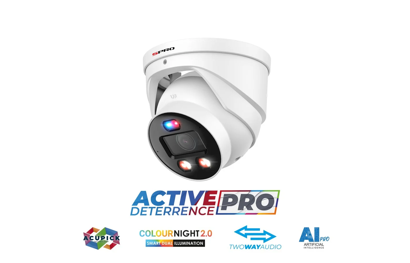 Spro 8MP AI – Schik Alarm – Full night color – 2 weg audio – Turret IP Camera DHIPD80/28LRG/30-D-V5